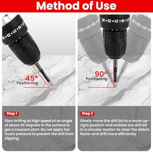 5-Pack Diamond Drill Bits Set, 1/4 5/16 3/8 1/2 Inch Diamond Hole Saw ? 1/4 Hex Shank Core Drill Bits for Ceramic, Tile, Glass, Granite, Marble, Brick & Stone, 6/8/10/12mm