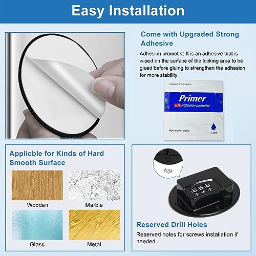 AOSITE Keyless Digital Lock - Multi-Purpose Child Proof Latches for Refrigerator, Freezer, Cabinet, Drawer & Wardrobe, No-Drill Adhesive Safety Lock with Combination Code (1Pack Black)