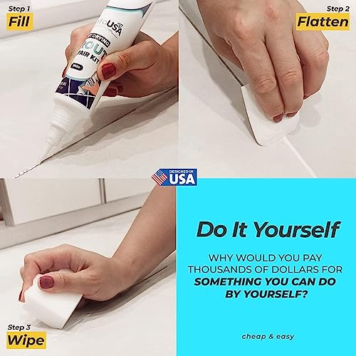 PentaUSA Premixed White Tile Grout Repair Kit 13.4oz for Bathroom & Kitchen