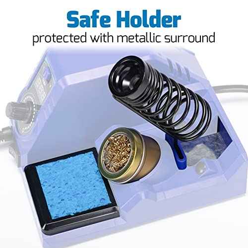 WEP 926LED V3 Soldering Station 130W MAX Soldering Iron Kit with Solder Wire, 5 Soldering Tips, Tweezers, Solder Sucker, Tip Cleaner, Temperature Control, Sleep Mode, C-F Conversion