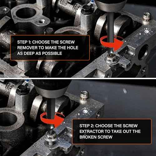 KENDO Damaged Screw Extractor Set - Remover for Stripped Screws Nuts & Bolts, Drill Bit Tools for Easy Removal of Rusty & Broken Hardware, 6PC HSS Drill Bit Bolt Extractor Kit, Superb Gifts for Men