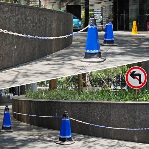 PATIKIL Plastic Chain Links, 3 Foot 1/4inch(6mm) Black Plastic Chains for Barriers, Crowd Control, Queue Lines, Parking, Fences, Gate, Concerts, and Decoration