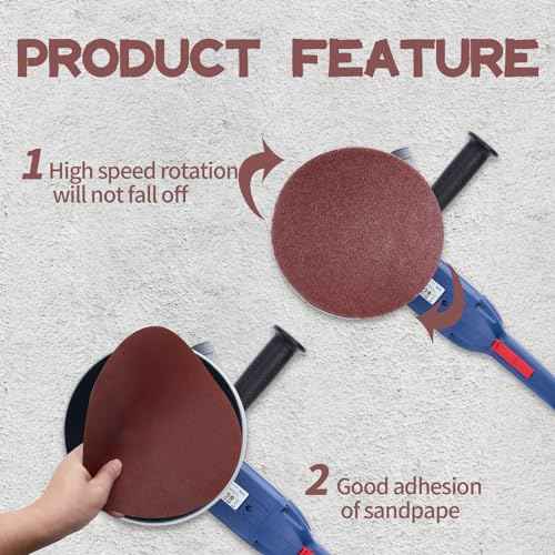 30 Pcs 7 Inch Sanding Disc Sandpaper, Hook-and-Loop Sanding Discs Sander Paper for Random Orbit Sander, 120 Grit