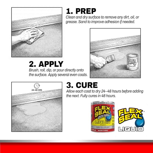 Flex Seal Liquid Rubber Sealant Coating - Clear, 16 oz Waterproof, Flexible