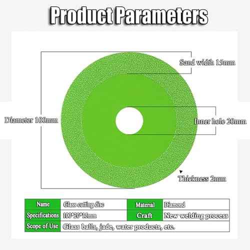 3Pack Rock Slab Grinding Disc,Glass Cutting Disc for Angle Grinder,4" X 7/8¡± Tile Cutter Blade,for Wet and Dry Cutting of Stone,Jade,Wine Bottles,Etc