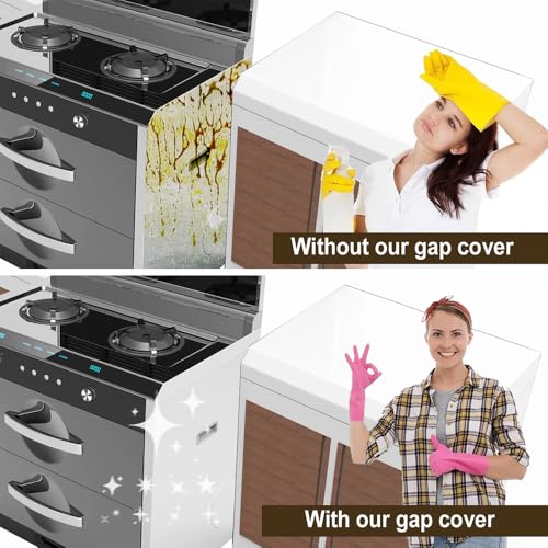 Gosmol 30-Inch Silicone Stove Gap Cover - 2 Pack, Black