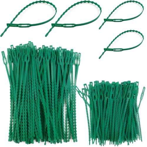 GXXMEI 200PCS Adjustable Plant Ties - Flexible Green Multi-Function Sturdy Garden Twist Tie for Plant Support, Tree, Shrub - PT-200