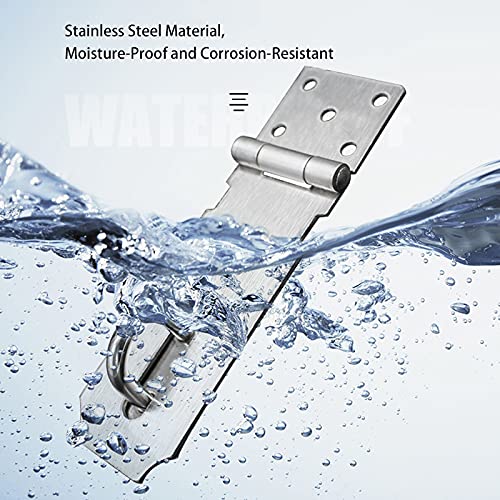 Silver 5 Inch Stainless Steel Door Hasps Lock Latches - Pack of 2, Extra Thick Gate Lock with Screws