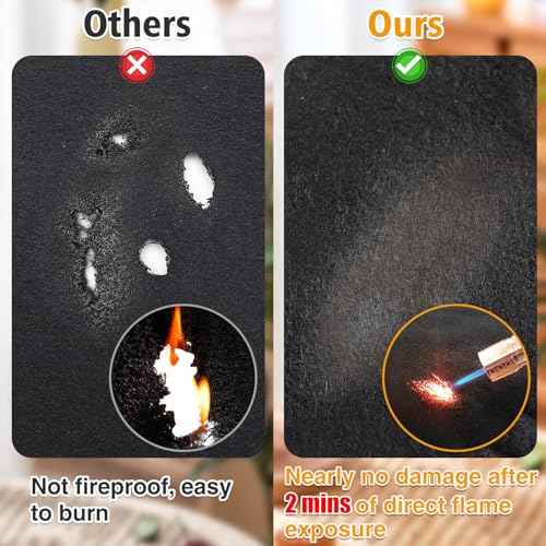 HVAC Tools Fire Resistant Welding Blanket Fireproof - 12" x 12" Square Carbon Felt Soldering Mat, Flame Retardant Insulation Pad (6 Pcs)