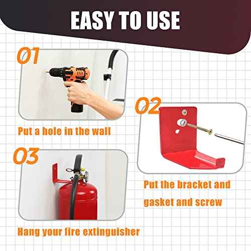 Fire Extinguisher Mount ,Universal Fire Extinguisher Bracket Compatible with Refillable, Water, Dry Powder or CO2 Fire Extinguishers - Suitable for 10-40lbs Fire Extinguishers (4 Brackets)