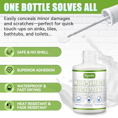 White Touch Up Paint Pen for Walls, Doors, Cabinets - 30ML Semi-Gloss