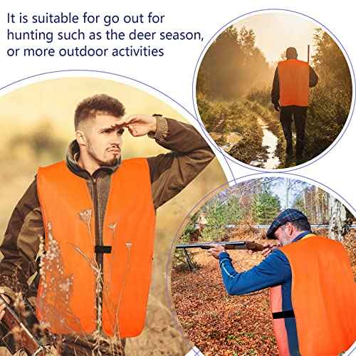 Tarpop 2 Pcs Medium Unisex Adult Orange Hunting Vest for Men Women Blaze Orange High Visibility Safety Hunting Vest