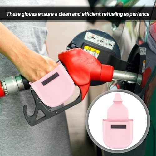 2 Pcs Gas Pump,Fuel Gloves,Gas Gloves For Gasoline Pump,Protect Hands From Filthy Reusable Magnetic,Silicone,Glove For Safe Refueling Durable And Universal(Black&Pink)