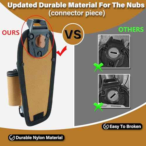 MELOTOUGH 7-Pocket Technician Pouch-Small Pocket Tool Belt Pouch with Belt Clip,Clip on Larger Pockets & Loop, Clip on-Tool Holder Accessory