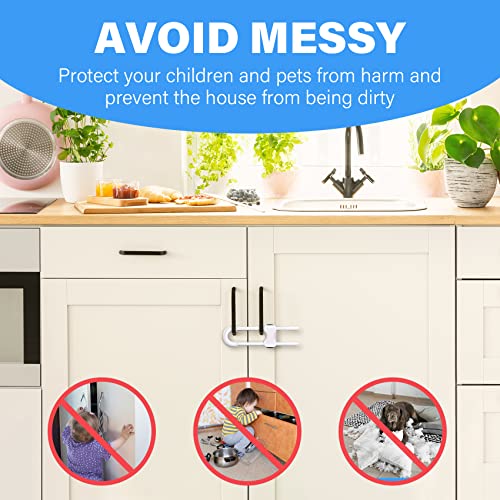 SPISPI Baby Proofing Cabinet Locks White Pack of 2 - Child Safety Locks for Cabinets & Drawers