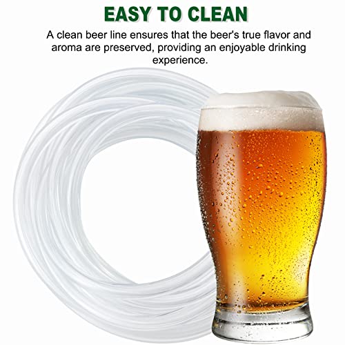 15ft Hilangsan Kegerator Beer Line Tubing 3/16 ID Food-Grade PVC – Thick-Walled Replacement Kit with Clamps