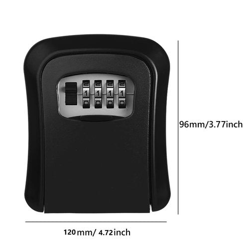 Waterproof Wall-Mounted Key Lock Box with Resettable Combination for Home, Real Estate, and Outdoor Use