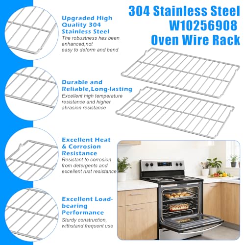 WPW10256908 Stainless Oven Rack – 24 x 15.75 in, 2-Pack for Whirlpool Kenmore Amana Maytag