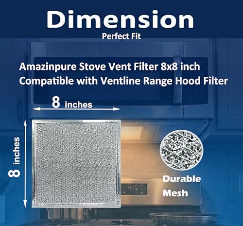 2X 8x8 Range Hood Filter for Ventline BCC024600 (2-Pack) - Amazinpure