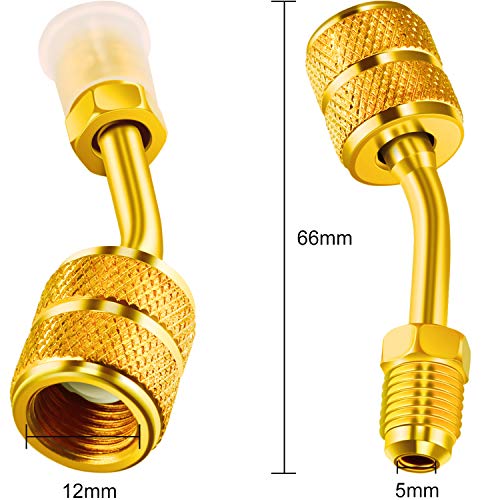 Chinco 1 Pcs R410a Mini Split Adapter 5/16 to 1/4 Male Flare 45° Angle