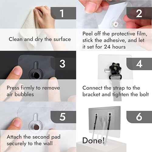 TV Safety Straps - Anti-Tip Furniture Straps for Baby Proofing - Adhesive Non Drill TV Straps Safety for Flat Screen - Adjustable Earthquake Straps - Wall Furniture Anchors for Baby Proofing