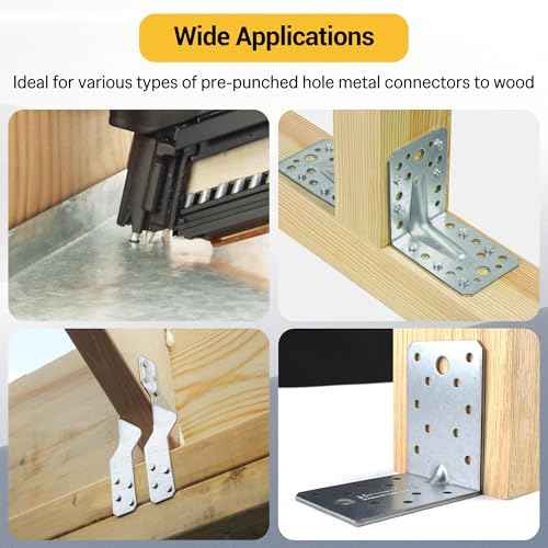 meite Metal Connector Nails, 1-1/2 Inch x .148 Inch Joist Hanger Nails, 35 Degree, Galvanized, Paper Tape Collated, Smooth Shank Framing Nails for Metal Connector Nailer (2,000 Counts)