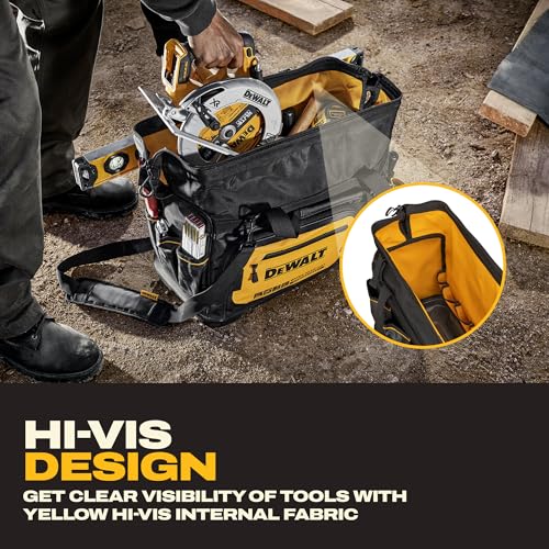 DEWALT 20-Inch Water-Resistant Tool Bag with Hard Bottom & Organization — DWST560104