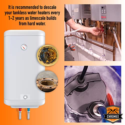 Chromex Tankless Water Heater Descaler Kit - Without Descaler, Just Add Vinegar