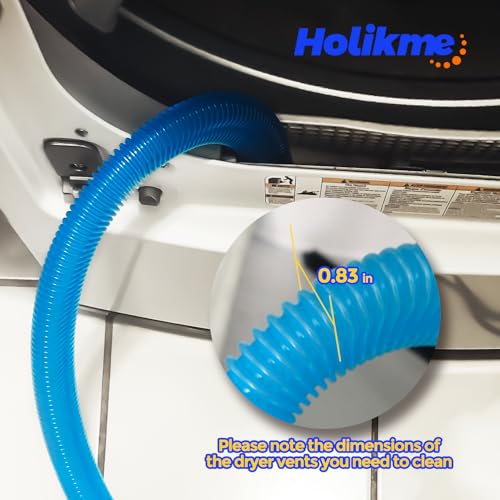 Holikme Dryer Vent Cleaner Kit - Blue Lint Vacuum Attachment for Safe, Efficient Dryer Maintenance