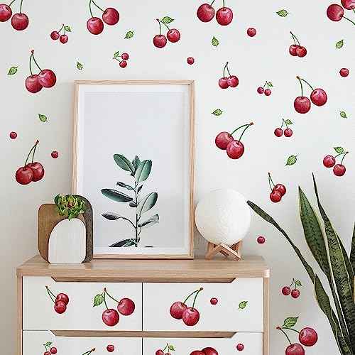 Wall Decals, Peel and Stick Stickers, Cherry Pattern,