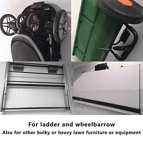 Heavy-Duty Ladder Hanger-Wall Mount Ladder Hook-Garage Wall Wheelbarrow Hangers-4 Pack