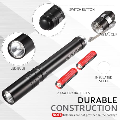 24 Pack UV Blacklight Flashlights Bulk, 395nm UV Pen Light with Clip, LED Handheld Blacklight Detector for Leak Pet Urine Hotel Inspection Dry Stain Neon Party Favors(Black)