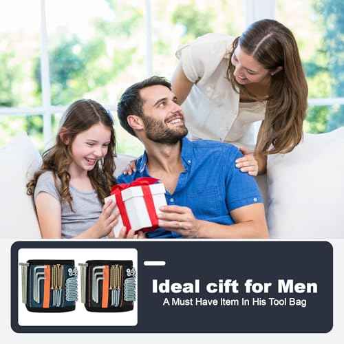2 Pack Magnetic Wristband for Tools ? Lightweight Tool Belt & Portable Magnet Wristband for Holding Screws, Nails, Drilling Bits ? Best Tool Gifts for Dad, Husband, Grandpa, & Handyman