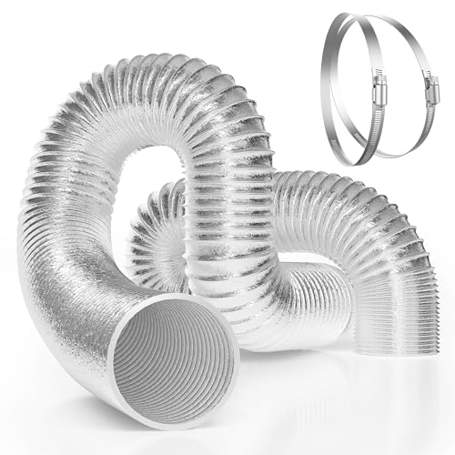 VIVOSUN 4 Inch Flex Aluminum Ducting, 25 Ft Air Duct with 2 Clamps,