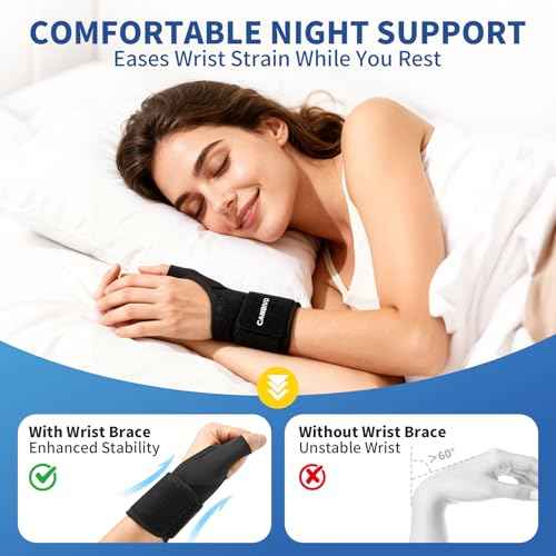CAMBIVO 2 Pack Wrist Brace, Wrist Compression Wraps with Custom Support, Ergonomic Wrist Band for Daily Support, Light Exercise, Carpal Tunnel, and Tendinitis, Fits Left & Right Hand