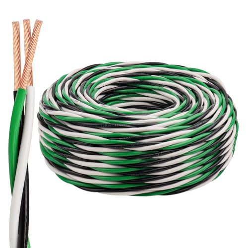 50FT 12 AWG THHN Wire Set - Black White Green Stranded Copper Conductors