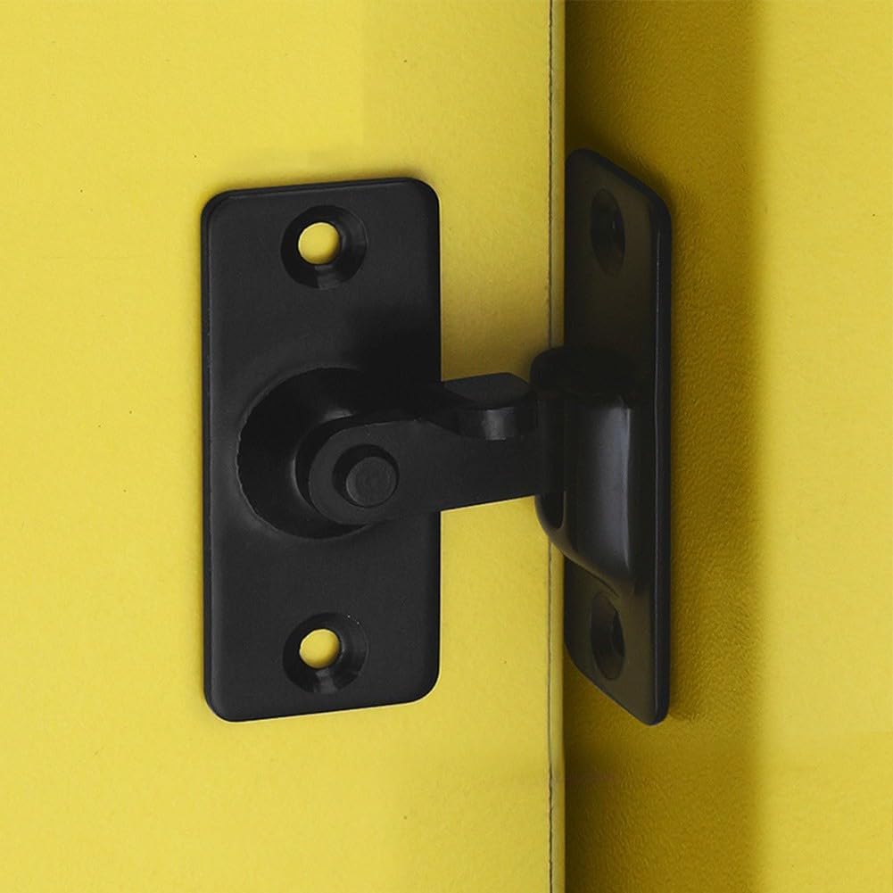 Flip Door Sliding Latch, 90 Degree Stainless Steel Latch, Safety Door Lock, Right Angle Curved Door with Buckle, for Sliding Door, Bathrooms, Cabinets, Drawers