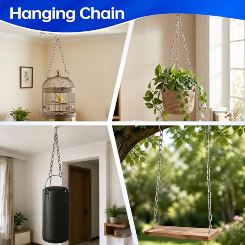 Heavy Duty Stainless Steel Gate Chain Lock with Carabiners - 2 Pack, 28 Inch