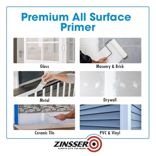 Zinsser Bulls Eye 1-2-3 Water-Based Primer & Sealer, White, Quart