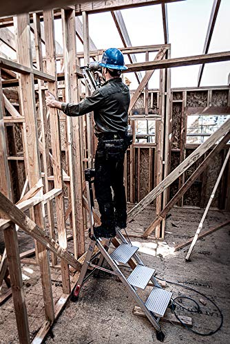 Little Giant Ladders, Jumbo Step, 4-Step, 3 foot, Step Stool, Aluminum, Type 1AA, 375 lbs weight rating, (11904), Gray