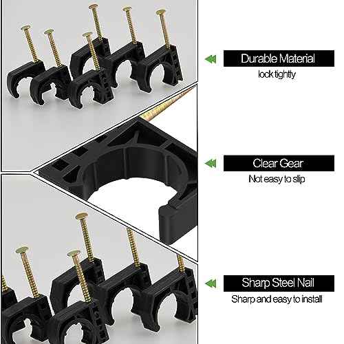 50 Pack 1/2" Half Clamps J-Hook with Nails Set, J Clamps for PEX, Copper, CPVC Tubing Connections