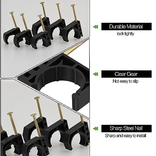 50 Pack 1/2 Inch J-Hooks with Nails for Pipe Support & Structural Projects - PXZBLG