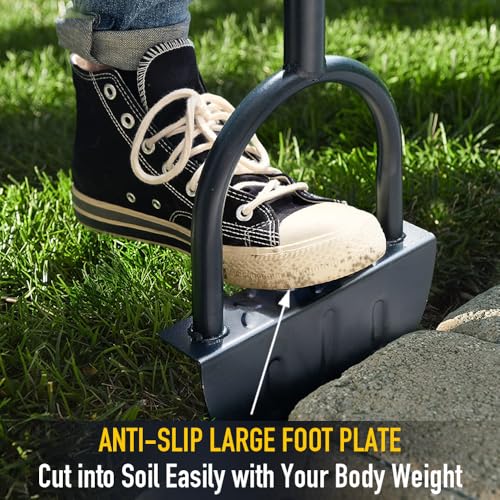 Colwelt 38-Inch Saw-Tooth Edger for Lawn & Garden, Half Moon Border Tool with T-Grip