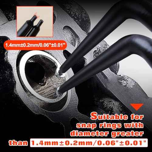 Internal Master Cylinder Snap Ring Pliers 90 Degree Long Nose Pliers Heavy Duty Retaining Ring Plier with PVC Handle, Bent Lock Circlip Plier Internal Ring Remover for Trucks Motorcycles Cars