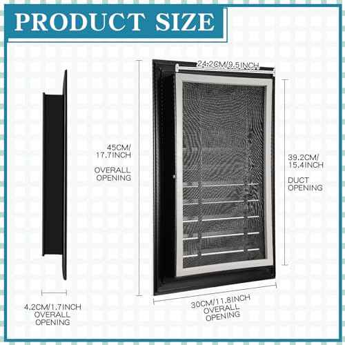 Gisafai 2 Pcs 12" x 18" Gable Vent Aluminum Alloy Wall Vents Shed Attic Vent with Screen Return Air Grill with Screws, for Ventilation Exterior Doors Wall House (Black)