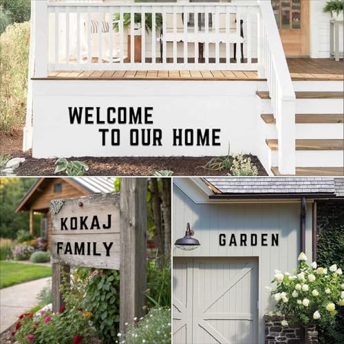 3 Inch Black Metal House Address Numbers & Letters - Modern Outdoor Wall Decor, Weather-Resistant, Easy Install (2 pcs) - Hppybiry