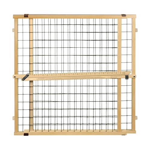 MYPET Wire Mesh Dog Gate: 29.5"-50" Wide, Pressure Mounted with No