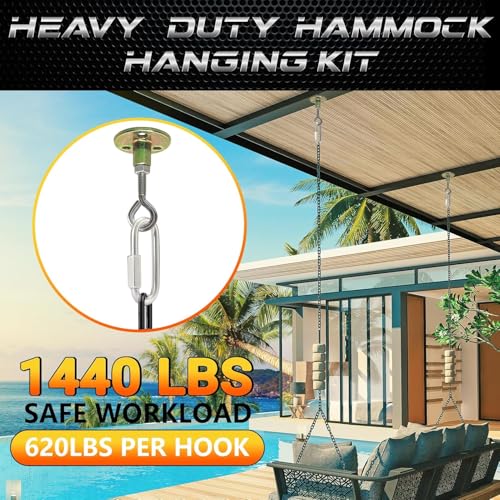 Sprookber 2.45 Inch Stainless Steel Chain Quick Links Set of 6 - Heavy Duty Connectors with Screw Carabiners