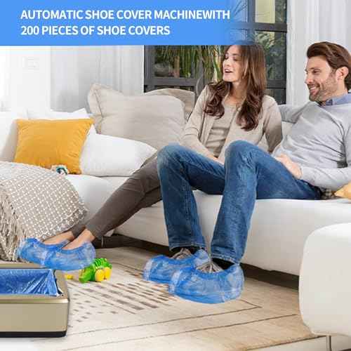 100 Pack of Disposable Shoe Covers for Indoors with T-buckle, Non-Slip Shoe Booties Covers for Automatic Shoe Dispensers, Can Be Used in Laboratories, Homes, Stores, and Other Public Places