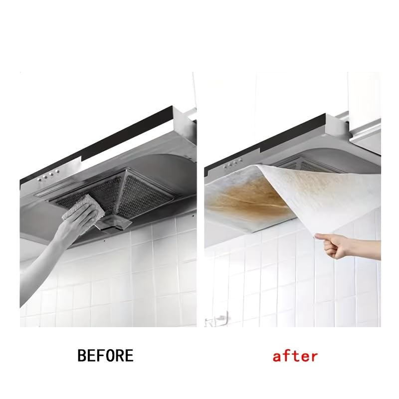 LBGWOEC 24Pcs 43x45cm Range Hood Filter Sheets - Nonwoven Flame-Retardant Oil Filtration
